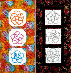 Two versions of San Kamon quilt design.