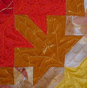 [Close-up of Autumn Splendor quilting design]