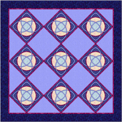 Quilt setting for Nucleus block.