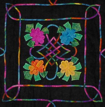 Closeup of Christine Linder's quilt.