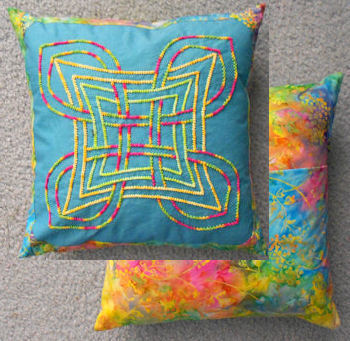 Twilling block made into a 14" pillow